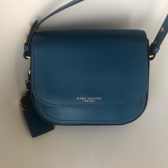 NWT $295 Marc Jacobs Mini Rider Leather Crossbody Bag in Dark Teal! - Picture 5 of 12